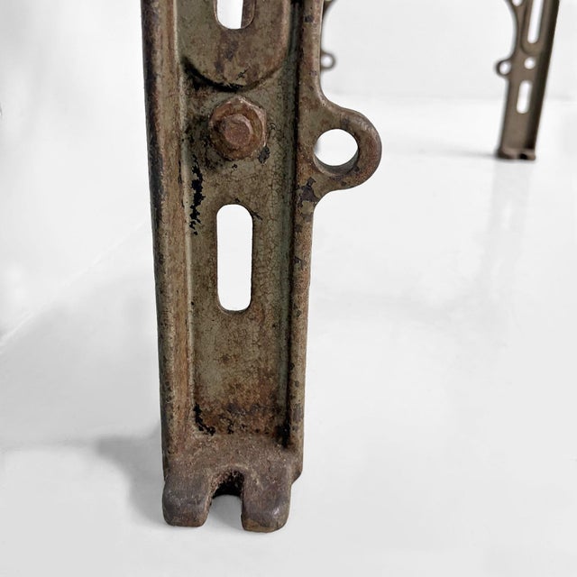 Black Vintage Italian Industrial Wooden and Cast Iron Console, 1800s For Sale - Image 8 of 18