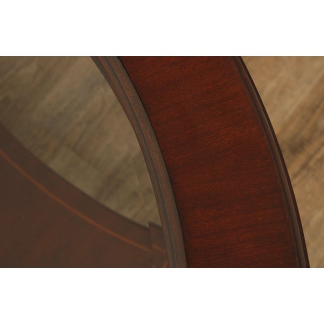 Thomasville 'Bogart" Art Deco Style Mahogany Glass Top Round Coffee