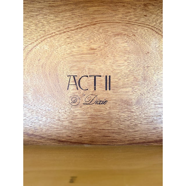 Vintage MCM Dixie Act 2 Campaign Style Dresser Brass Pulls Warm Wood Tone Lowboy For Sale - Image 14 of 14