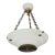 Mid 20th Century Restored French Art Deco White Alabaster Dish Pendant Light For Sale