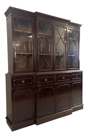 Dark Walnut Display Cabinet, 1900s