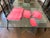 Vintage Buffalo Check Pink Tablecloth & Napkins Set- 11 Pieces For Sale - Image 12 of 12