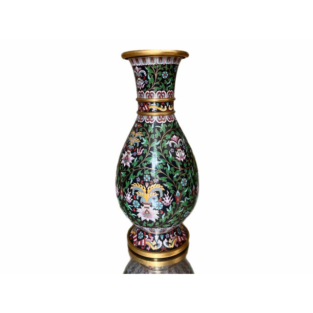 Chinoiserie Cloisonné Colorful Vase For Sale - Image 10 of 11