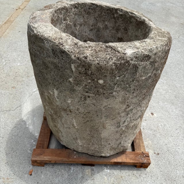 Antique Limestone Trough 51626k 22" Dia For Sale - Image 4 of 7