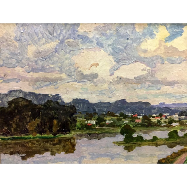 1970s Oil Painting the Freshness of the Natural Korostelev Vladimir Alexandrovich For Sale - Image 6 of 11