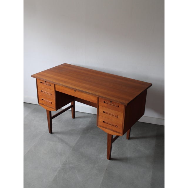 Brown Vintage Danish Desk in Teak, 1960s For Sale - Image 8 of 12