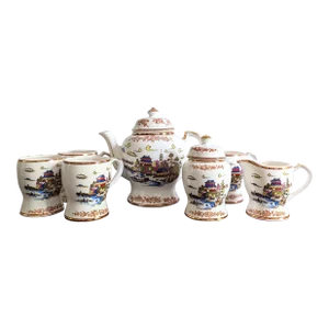 Vintage Japanese Porcelain Tea Set- 7 Pieces