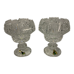 Waterford Crystal Miniature Scalloped Compote Bowl - Pair