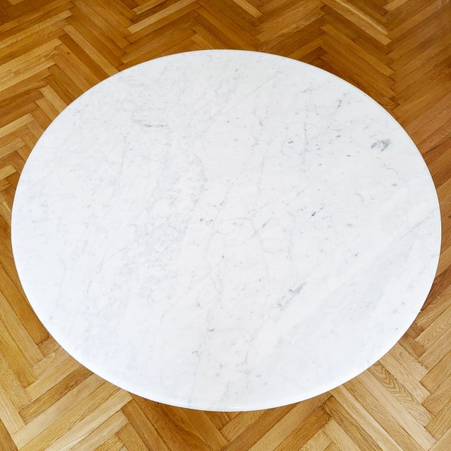 Mid-Century Modern Italian Round Marble Dining Table, 1970s For Sale - Image 3 of 11