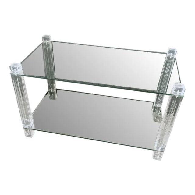 Methacrylate Low Table with Glass For Sale
