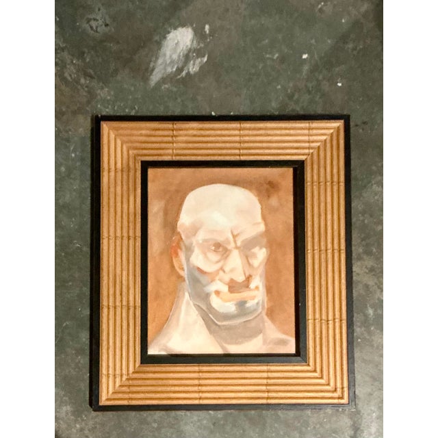 Vintage Boho Original Portrait of Man For Sale - Image 4 of 7