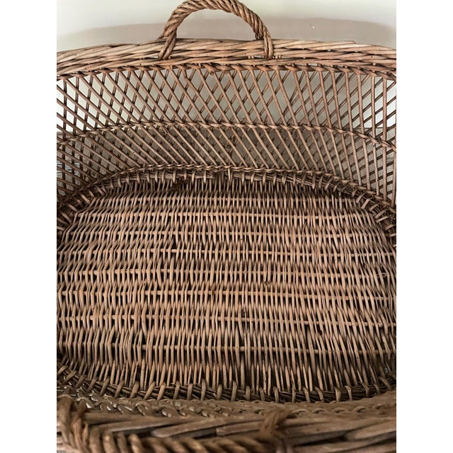 Large Basket with Cross-Braced Edges, 1890s For Sale - Image 3 of 8