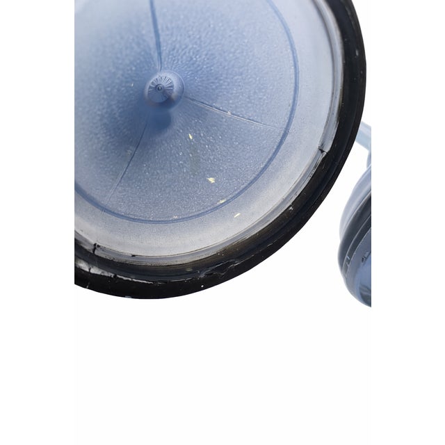 1930s 1930's Depression Era Periwinkle Blue Candlesticks. For Sale - Image 5 of 8