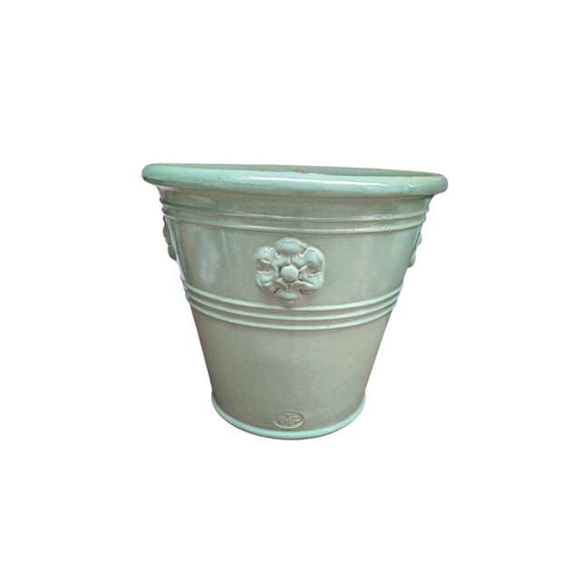 2020s Gladding McBean & Co Planter Celadon Green Artistic Series 1204 Stamped GMBC, Pair For Sale - Image 5 of 5