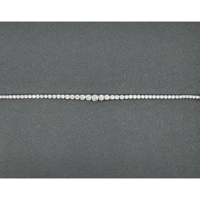 Silver 17.54 Ct Riviera Graduated Diamond Necklace - Platinum For Sale - Image 8 of 9