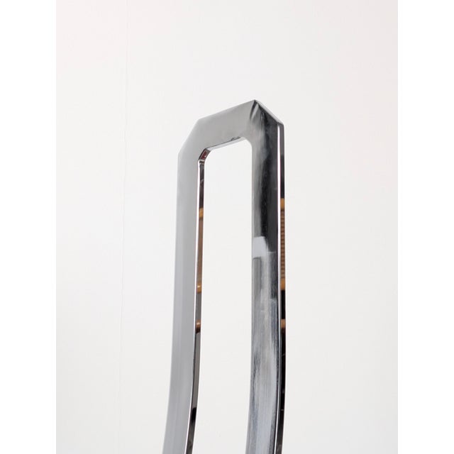 Postmodern Chairs in Chrome Steel and Red Wood, 1980s, Set of 4 For Sale - Image 4 of 12