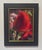 Contemporary December Rose Opening by Bruce A Gómez | Pastel of a red rose bud with green leaves For Sale - Image 3 of 5