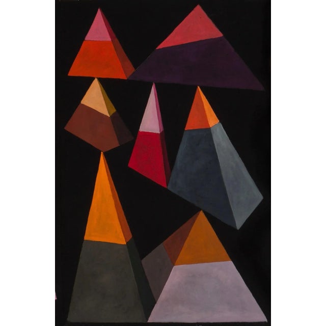 Abstract 2021 "Shields on Black #3” Abstract Oil Painting by Mary Alice Copp - 5 Panels - For Sale - Image 3 of 6