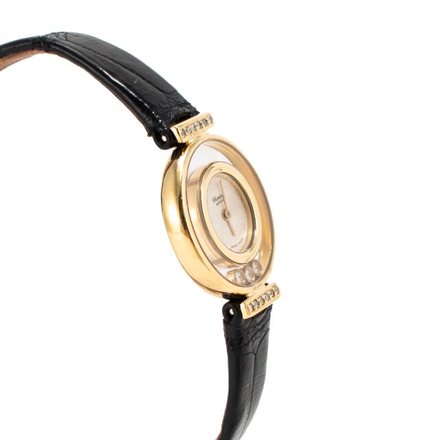 Chopard Ladies Vintage Chopard Happy Diamonds 22mm 4112 18k Yellow Gold Quartz Watch For Sale - Image 4 of 11