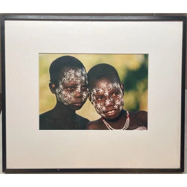 Carol Beckwith 'Surma Girls Painted as Twins, Ethiopia Chromogenic Photograph For Sale - Image 4 of 12