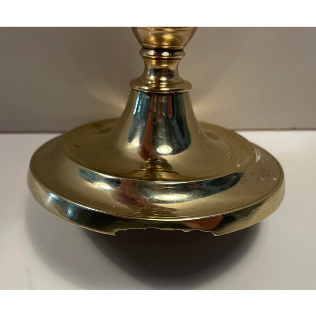 Early 18th Century Antique Brass European Candlestick For Sale - Image 5 of 6