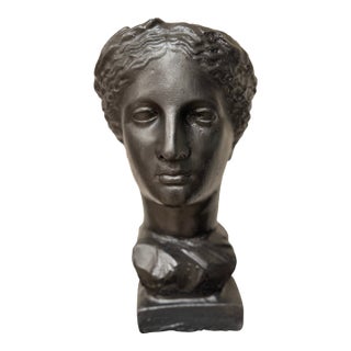 Neoclassical Female Bust Garden Sculpture in Cast Concrete For Sale