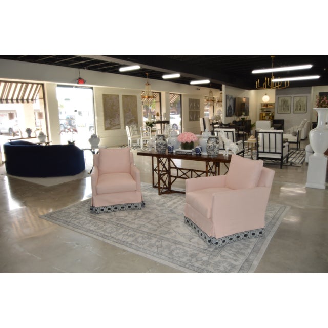 Blush Custom Swivel Chair For Sale In Houston - Image 6 of 8