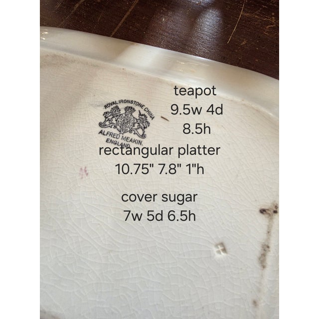Antique White Three Tea Leaf Pattern 19th Century Meakin Ironstone Pieces For Sale - Image 8 of 10