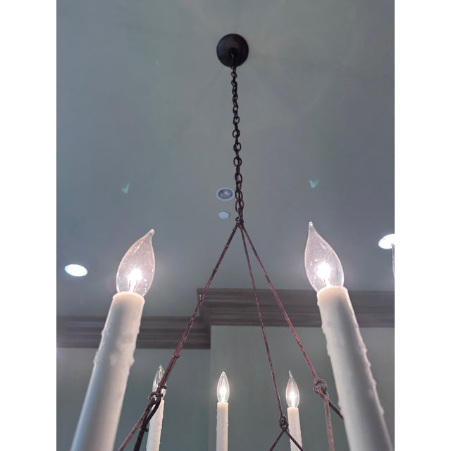 Rustic European Niermann Weeks 12 Arm Italian Chandelier For Sale - Image 3 of 12