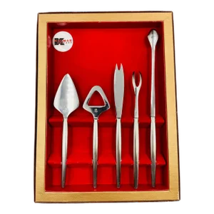 Mid 20th Century Mid-Century Kalmar Italy 5 Piece Stainless Bar Set in Original Box