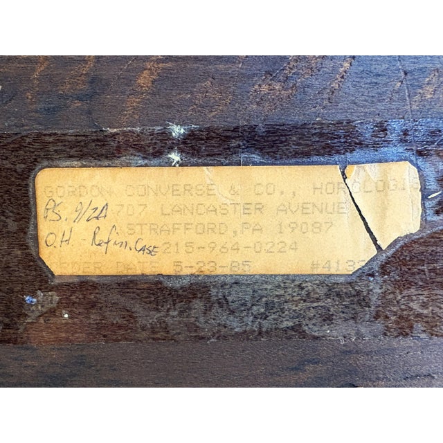 Antique 1800's Riley Whiting Eight Day Mantel Clock With Reverse Painted Glass Door For Sale - Image 9 of 18