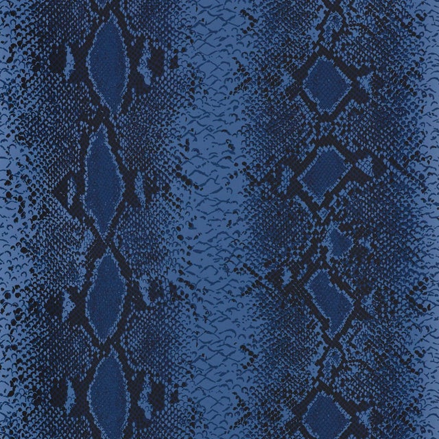 Schumacher Snake Charmer Wallpaper in Cobalt For Sale