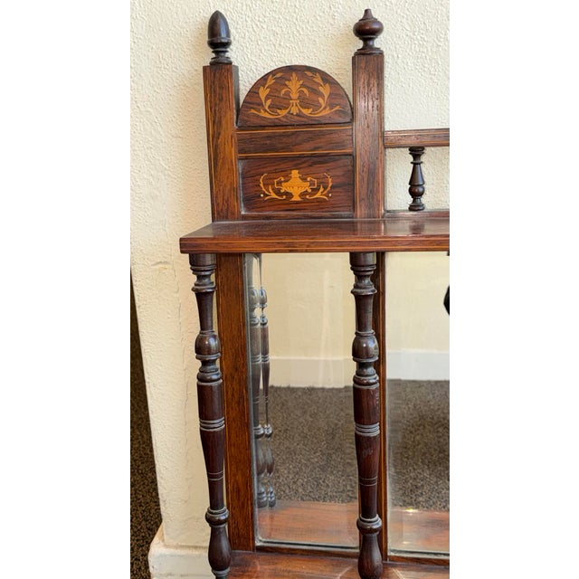 Antique English Edwardian Entry or Over Mantel Mirror For Sale - Image 9 of 12