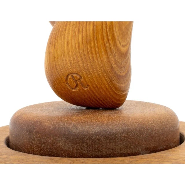 Brown Modern Biomorphic Carved Wood Sculpture For Sale - Image 8 of 9