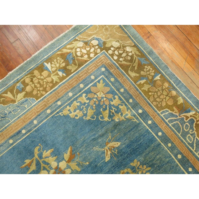Early 20th Century Pale Blue Antique Chinese Rug For Sale - Image 5 of 18
