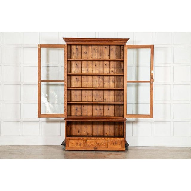 Circa 1880 19thc english glazed pine bookcase dresser sku 2295 together w134.5 x d46.5 x h215 cm base w125.5 x d46.5 x h51...