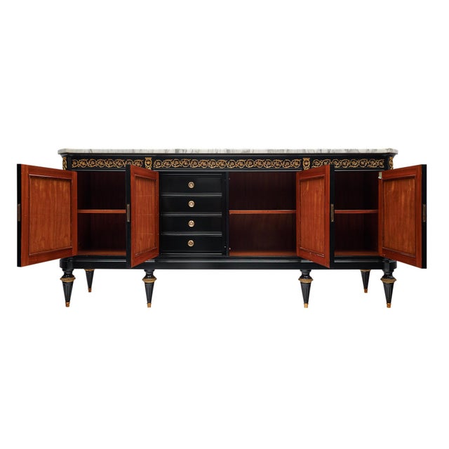 French Louis XVI Ebonized French Buffet For Sale - Image 3 of 9