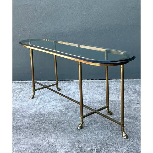 Vintage Brass Hoof Console Table For Sale - Image 12 of 12