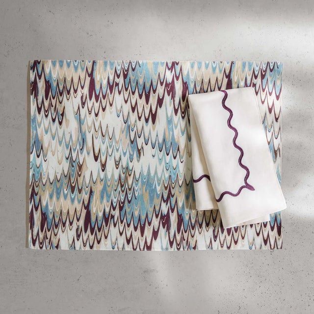 Modern Erin Gates x Kassatex Ripple / Fluted Marble Reversible Placemats, Set of 4 For Sale - Image 3 of 4