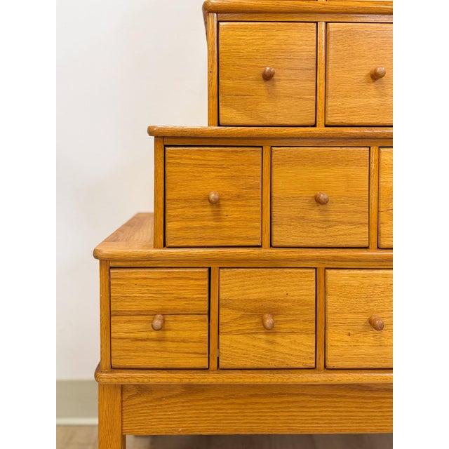 Handmade Vintage Tiered Apothecary Cabinet Fifteen Drawers Antique Style For Sale - Image 9 of 15