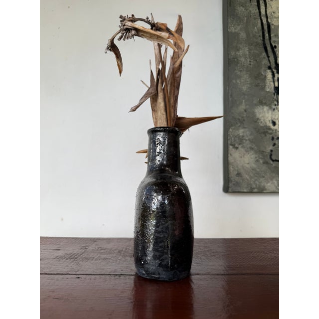 Contemporary Handcrafted Glazed Ceramic Vase — Sculptural Form — H 20 Cm For Sale - Image 3 of 6