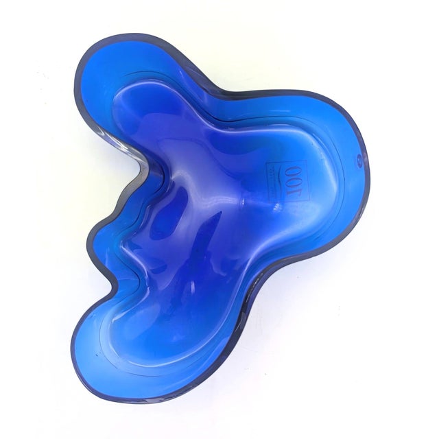 Alvar Aalto's Iittala Cobalt Blue "Savoy" Glass Bowl For Sale - Image 9 of 13