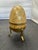 VTG Cloisonne Enamel Brass Egg On Stand Lift Off Trinket Box 6" Cream Peach Pink Green Beautiful vintage decorative egg...