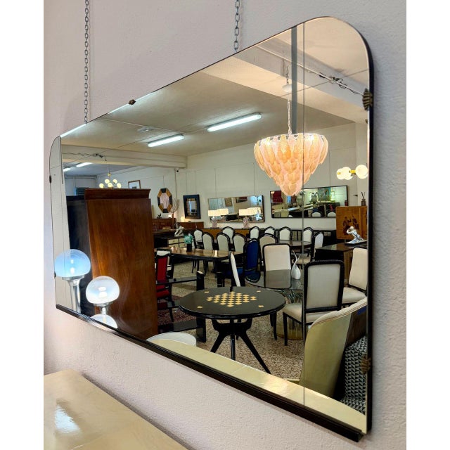 Italian Art Deco Mirror with Sandblasted Geometric Decorations, 1940s For Sale - Image 3 of 8