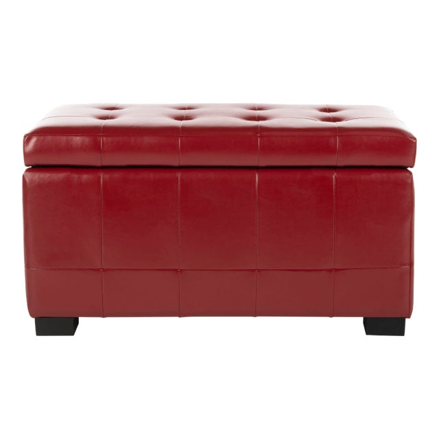 Storage Bench in Red & Black For Sale