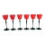 1920s Czech Art Deco Tango Glass Red & Black Cordial Glasses — Set of 6 For Sale