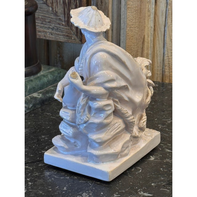 1920s Blanc De Chine White Glazed Seated Musician Figure For Sale - Image 6 of 8