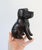 Figurative Vintage Folk Art Carved Iron Wood Dog Sculpture For Sale - Image 3 of 10