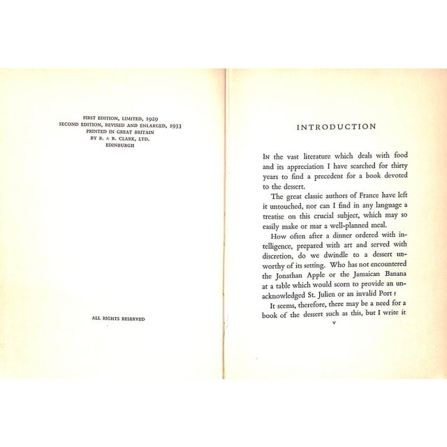 "The Anatomy of Dessert With a Few Notes on Wine" 1933 Bunyard, Edward A. For Sale - Image 4 of 9