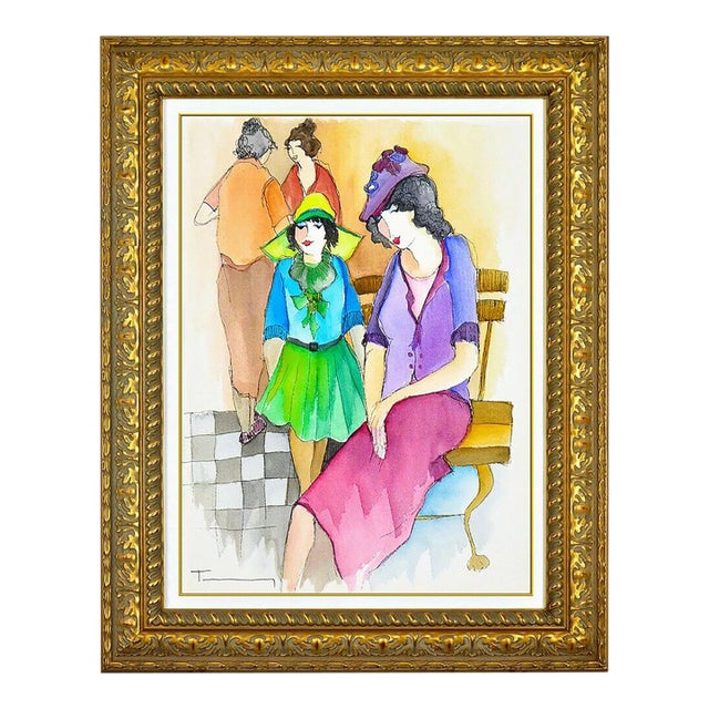 Late 20th Century Sidewalk Cafe, Itzchak Tarkay For Sale